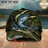 Maxcorners Fishing Woodland Camouflage Water Splash Personalized 3D Cap (12 Fish Species)