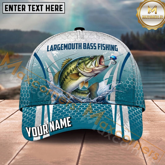 Maxcorners Fishing Catfish Honeycomb Splash Personalized Name 3D Cap (12 Fish Species)