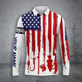 Maxcorners Flag Us Fishing Customize Name 3D Shirts