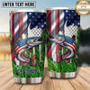 Maxcorners Fishing Tumbler Patriotic Flag Grass Design Personalized Name Tumbler (13 Species)