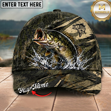 Maxcorners Fishing Camouflage Water Splash Personalized 3D Cap (12 Fish Species)