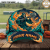 Maxcorners Clay Pigeon Trap Shooting Grim Reaper Skull Shotgun Fire Smoke Custom Name Classic Cap