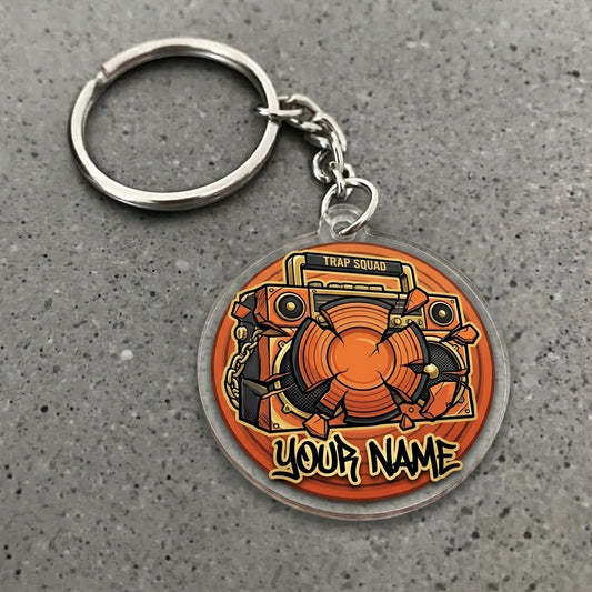 Maxcorners Personalized Trap Squad Boombox Shattered Clay Target Graffiti Chain Acrylic Christmas Ornament And Keychain Custom Gift For Hunters 2D Flat