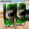 Maxcorners Fishing Tumbler Black Emerald Flame Design Personalized Name Tumbler (13 Species)