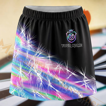 Maxcorners Darts Neon Laser Streak Dartboard Personalized 3D Skort, Skirts With Shorts