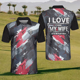 Maxcorners I Love When My Wife Let Me Play Golf Mens Golf Polo Shirt, Mens Goft Gift, Gift For Golf Lovers