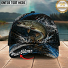 Maxcorners Fishing Black Blue Water Splash Personalized 3D Cap (12 Fish Species)