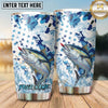 Maxcorners Fishing Tumbler Blue Camo Star Pattern Design Personalized Name Tumbler (13 Species)