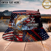 Maxcorners Fishing American Flag Personalized Name 3D Bucket Hat (12 Fish Species)