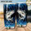 Maxcorners Fishing Tumbler Electric Blue Fire Design Personalized Name Tumbler (13 Species)