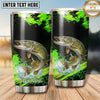 Maxcorners Fishing Tumbler Neon Green Paint Burst Design Personalized Name Tumbler (13 Species)