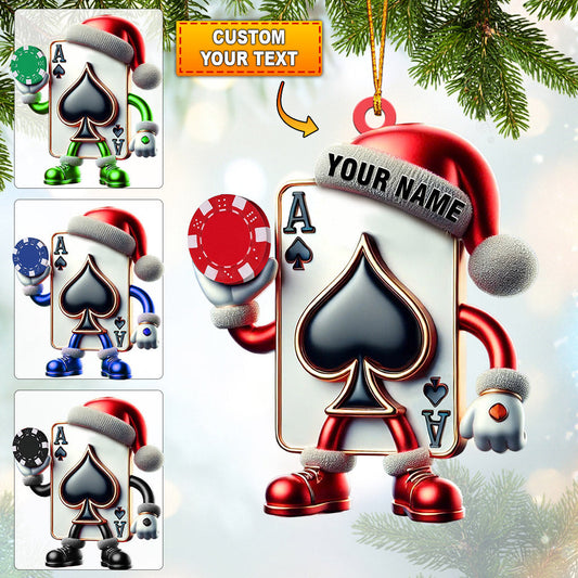 Maxcorners Poker Home Decor Christmas Ornament, Personalized Ornament 2D Flat LM2211