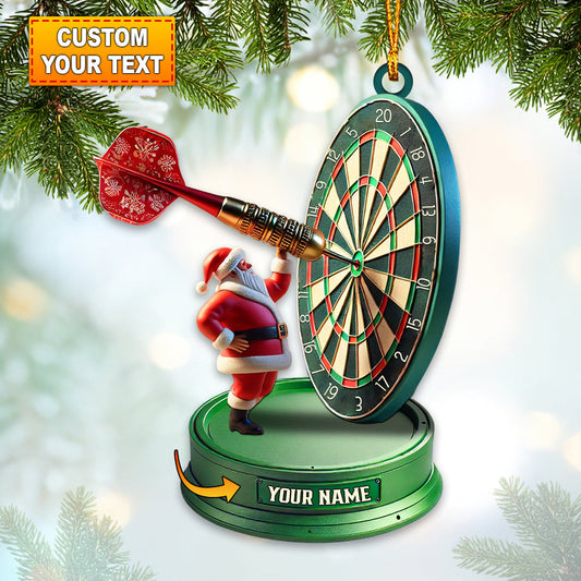 Maxcorners Custom Name Dart Santa Ornament, Christmas Gift 2D Flat LM2211