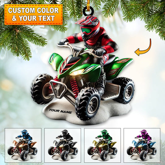 Maxcorners Custom Name ATV Motorbike Ornament, Christmas Gift Decoration 2D Flat LM2111