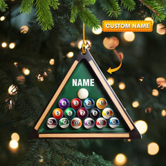 Maxcorners Pool Table Billiard Ball Christmas Ornament, Personalized Ornament 2D Flat LM2211