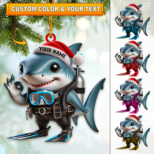 Maxcorners Shark King Home Decor Christmas Ornament, Personalized Ornament 2D Flat LM2211