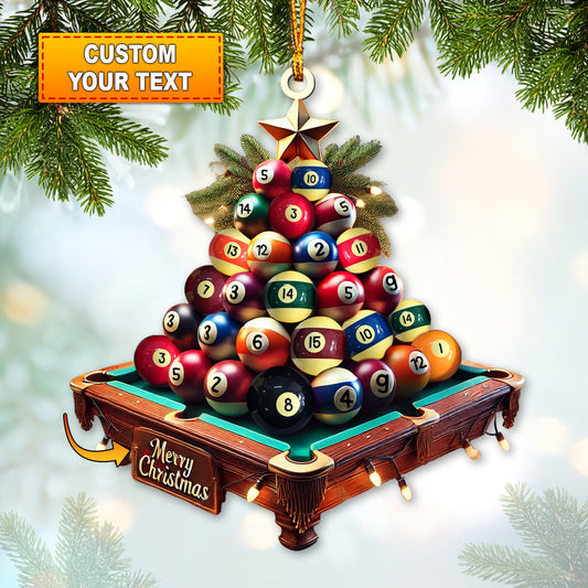 Maxcorners Custom Name Billiard Ornament, Billiard Lover Christmas Gift595 2D Flat LM2111