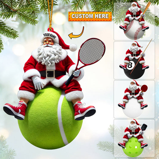 Maxcorners Sport Lover Santa Home Decor Christmas Ornament, Personalized Ornament 2D Flat LM2211