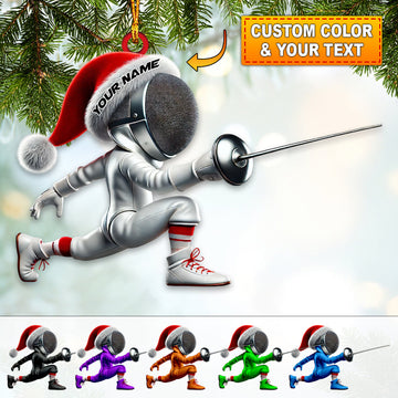Maxcorners Custom Name Fencing Ornament, Fencing Lover Christmas Gift 2D Flat LM2111