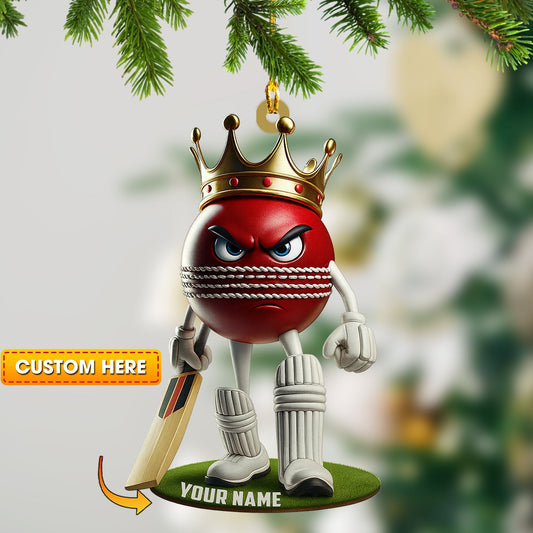 Maxcorners Cricket Ball, Home Decor, Christmas Ornament, Personalized Ornament 2D Flat LM2111