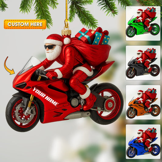 Maxcorners Santa Rider Home Decor, Christmas Ornament, Personalized Ornament 2D Flat LM2111