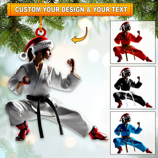 Maxcorners Karate Christmas Home Decor Christmas Ornament, Personalized Ornament 2D Flat LM2211