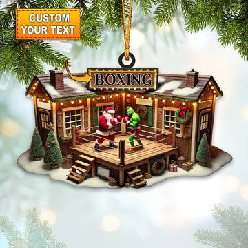 Maxcorners Custom Name Santa Boxing Ornament, Boxing Lover Christmas Gift 2D Flat LM2111