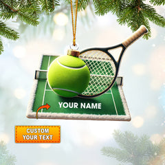Maxcorners Tennis Yard Christmas Ornament, Personalized Ornament 2D Flat LM2211