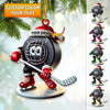 Maxcorners Custom Name Ice Hockey Ornament, Ice Hockey Christmas Gift 2D Flat LM2211