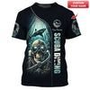 Maxcorners Diving Custom Name 3D Shirt Scuba Diving Skeleton Personalized Gift For Diver Lovers LM2111