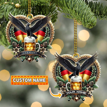 Maxcorners Custom Name Germany Ornament, Christmas Gift for Germany Lover 2D Flat LM2211
