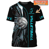 Maxcorners Volleyball Pattern Customized Name 3D Unisex Shirt