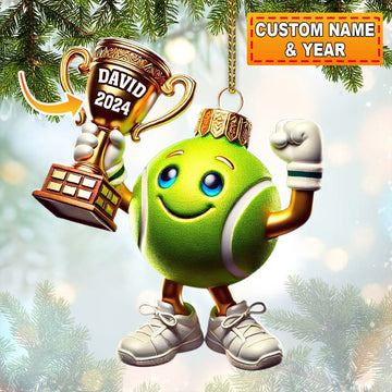Maxcorners Custom Name Tennis Ornament, Tennis Lover Christmas Gift 2D Flat LM2111