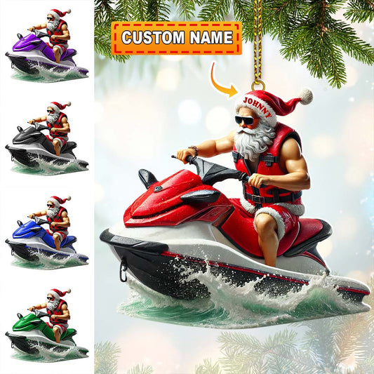 Maxcorners Custom Name Santa Jeski Ornament, Santa Christmas Gift 2D Flat LM2111