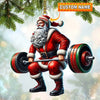 Maxcorners Custom Name Gym Work Out Santa Ornament, Gymnastics Christmas Gift8 2D Flat LM2211