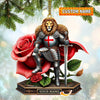 Maxcorners Custom Name England Warrior Ornament, England Lover Christmas Gift 2D Flat LM2111