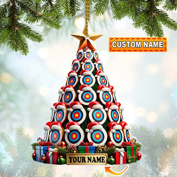 Maxcorners Custom Name Archery Christmas Tree Ornament, Christmas Gift 2D Flat LM2211