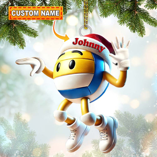 Maxcorners Custom Name Volleyball Ornament, Volleyball Lover Christmas Gift 2D Flat LM2211