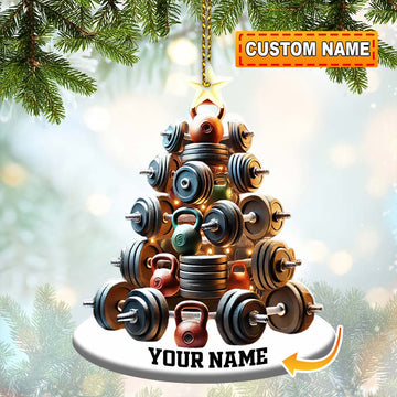 Maxcorners Custom Name Gym Work Out Ornament, Gymnastics Christmas Gift 2D Flat LM2211