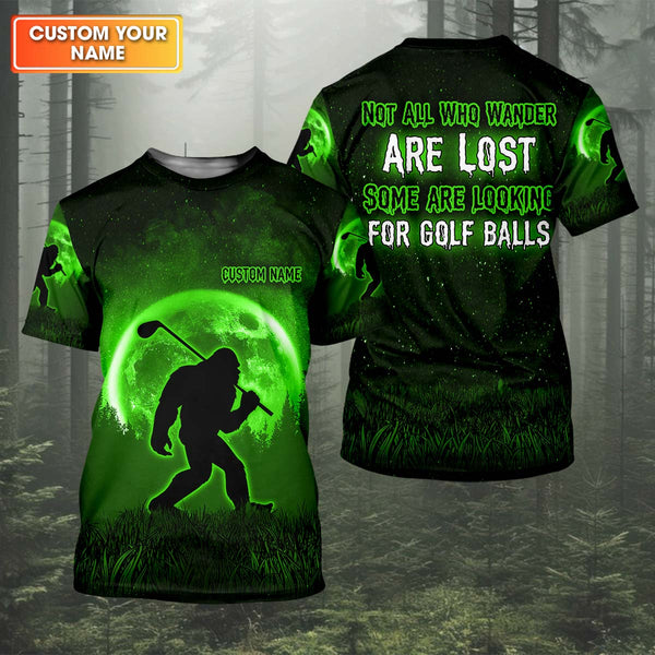 Maxcorners Not All Who Wander Are Lost Bigfoot Custom Golf Shirt, Personalized Golf Shirt, Funny Golf Polo Shirt
