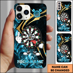 Maxcorners Darts Funny Angry Dartboard Middle Finger Personalized Name 3D Phone Case