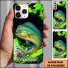 Maxcorners Fishing Neon Green Splash Personalized Name 3D Phone Case  (13 Fish Species)