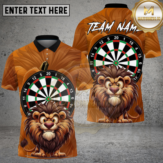 Maxcorners Lion Dartboard Cartoon Cute Animal Multicolor Options Personalized Name, Team Name 3D Shirt (4 Colors)