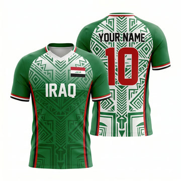 Maxcorners Iraq Football Fan Personalized 3D Jersey Custom Name Number Soccer Lover Gift