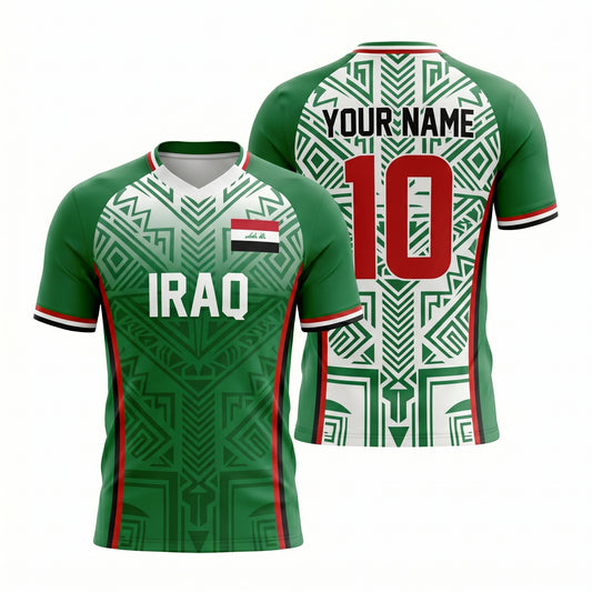 Maxcorners Iraq Football Fan Personalized 3D Jersey Custom Name Number Soccer Lover Gift