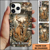 Maxcorners Whitetail Deer Rustic Woodland Back View Personalized Name 3D Phonecase