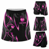 Maxcorners Bowling Pink Black Tribal Personalized 3D Skort, Skirts With Shorts