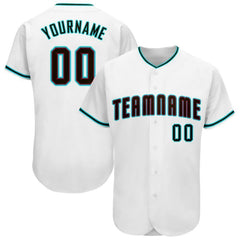 Maxcorners Custom White Black-Aqua Baseball Jersey LM0609