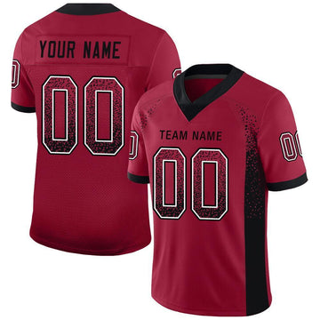 Maxcorners Custom Cardinal Black-White Drift Fashion Football Jersey LM2605