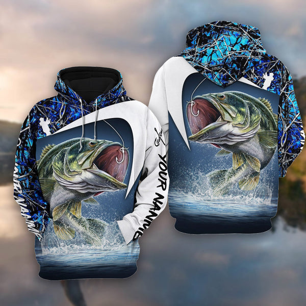 Maxcorners Personalized Largemouth Bass Fishing Jerseys 3D Hoodie